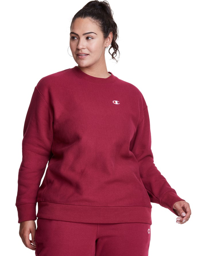 Sudadera Champion Mujer - Plus Reverse Weave Crew ( Rojas Oscuro ) 3078425-FP